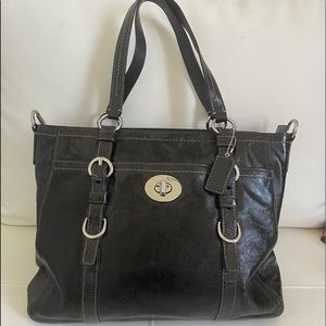 Coach Chelsea Black Patent Leather Shoulder Purse